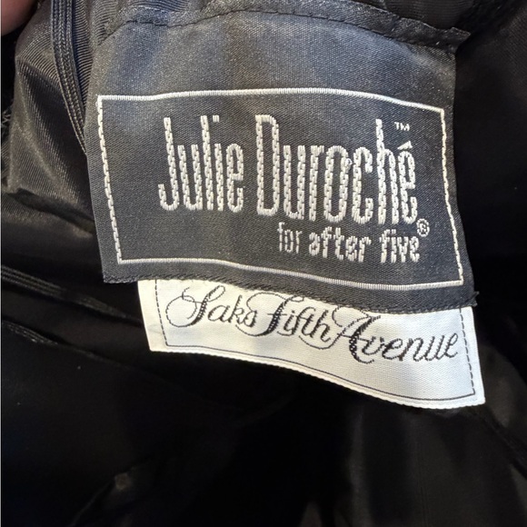 Elegant Vintage Saks Fifth Ave. Black Velvet Dress with Gold Buttons - Picture 3 of 5